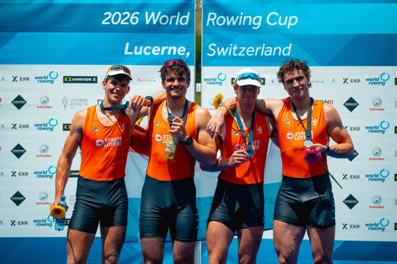 Nederlandse roeiers op het podium bij de wereldbeker Luzern 2026